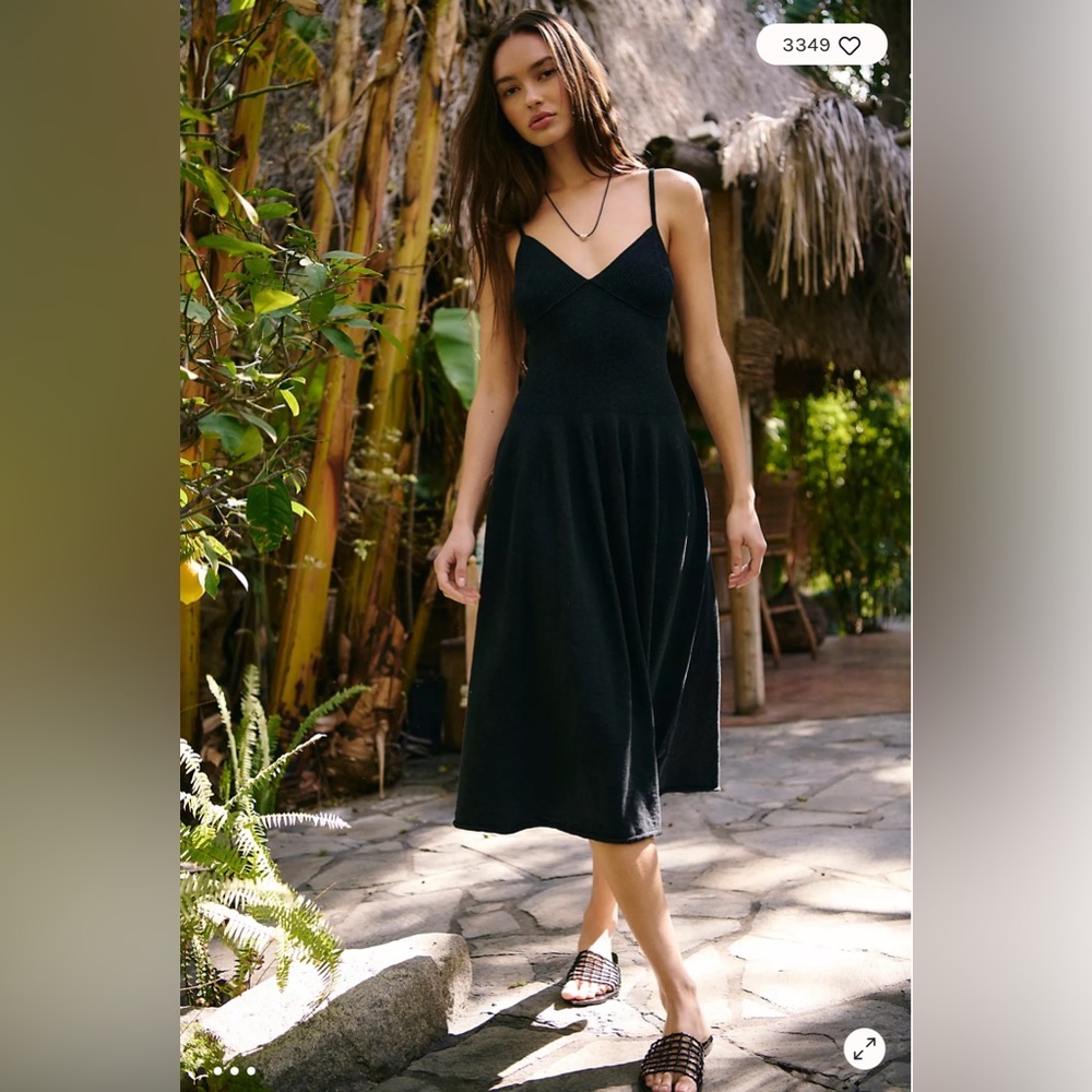 Black Sweater Midi Dress XS